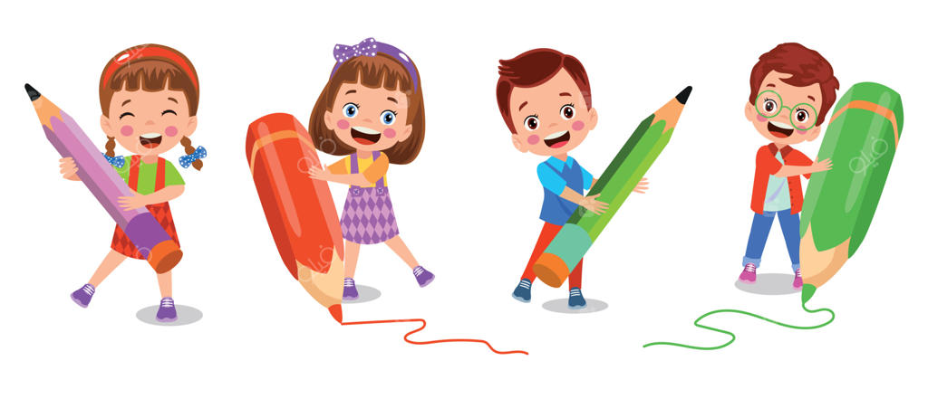 شخصیت کارتونی: کودکی شاد مشغول یادگیری و مطالعه