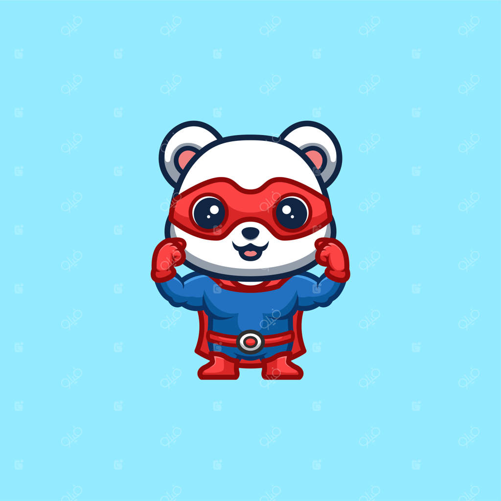 خرس قطبی قهرمان: لوگوی کارتونی بامزه و خلاقانه کایوایی