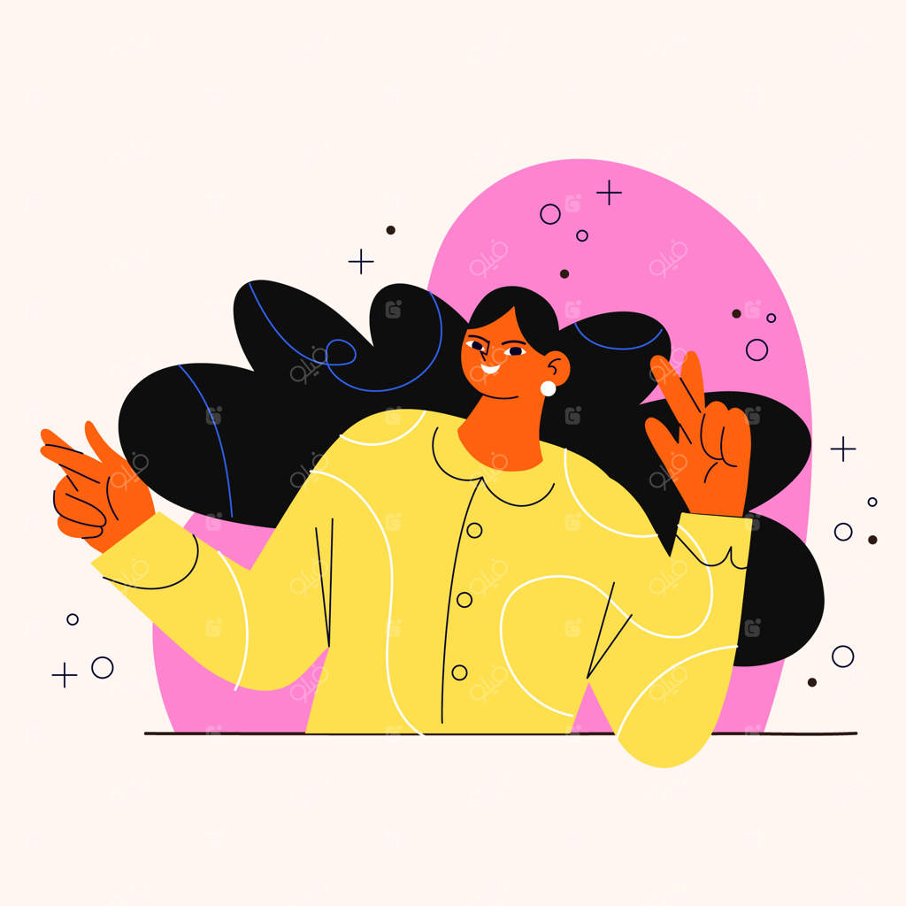 تصویرسازی به سبک تخت: انگشتان روی هم