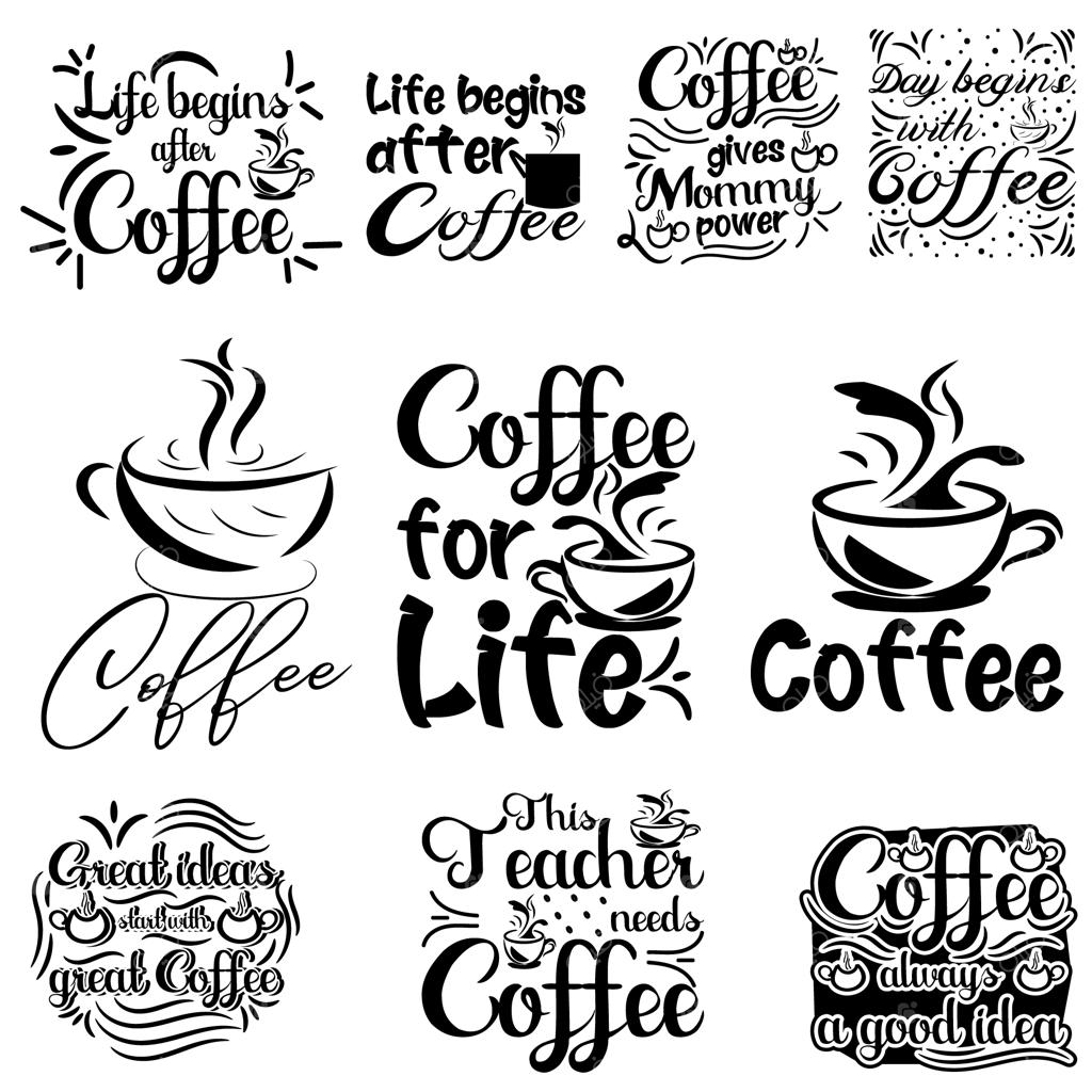 مجموعه طرح تیشرت با تایپوگرافی قهوه