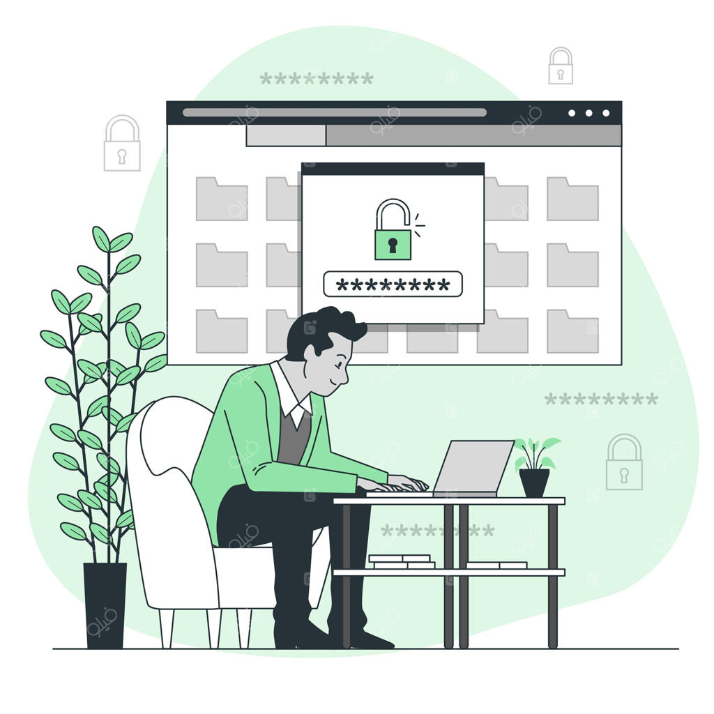 تصویرسازی مفهوم ورود امن