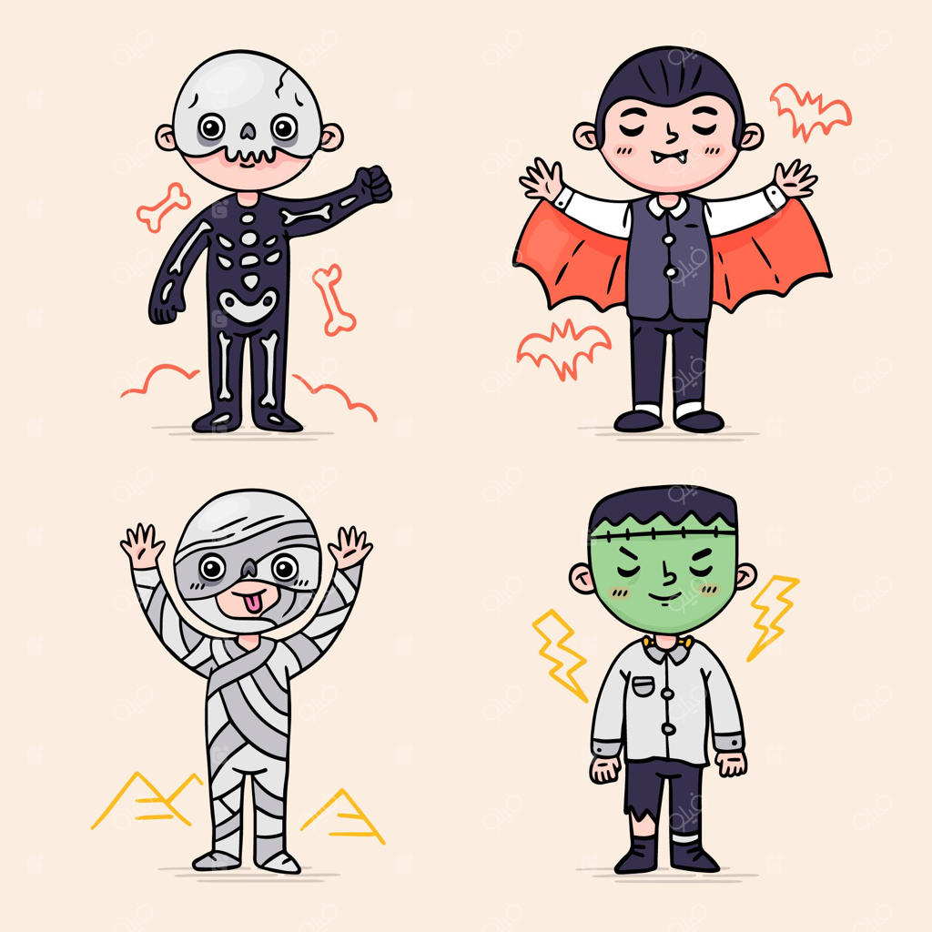 مجموعه‌ای از لباس‌های هالووین طراحی شده با دست