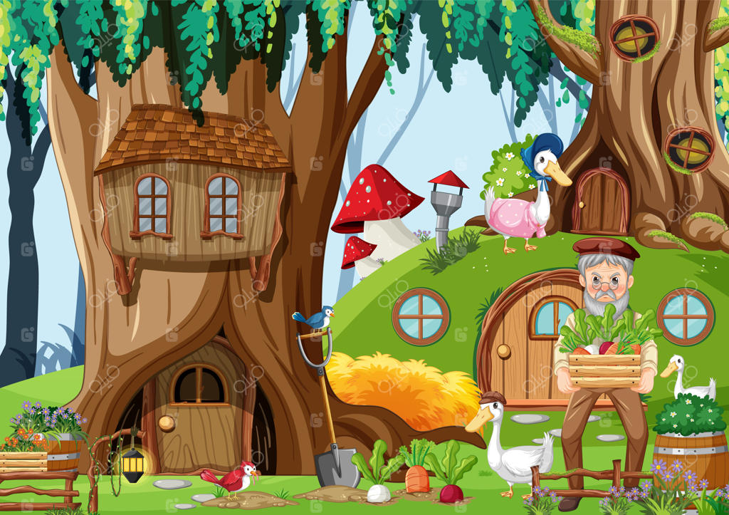 کشاورز و حیواناتش در جنگل