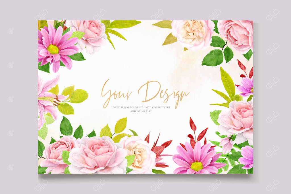 حلقه گل‌ها و پس‌زمینه دست‌ساز