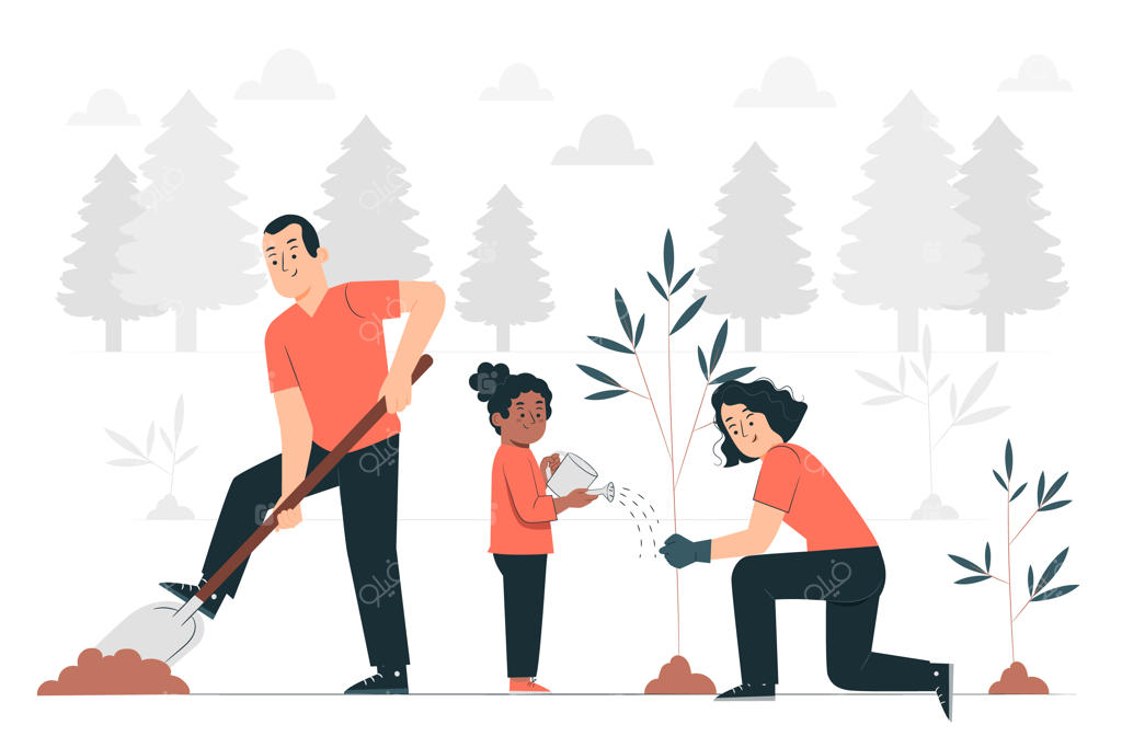 تصویرسازی مفهوم کاشت درخت