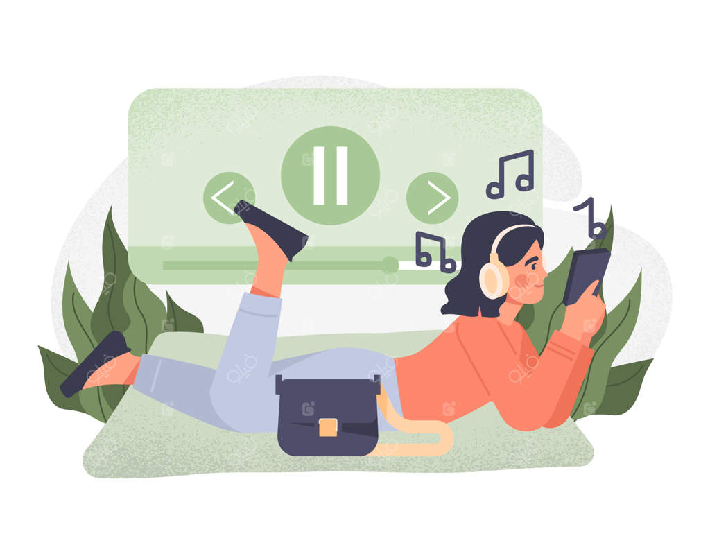 دختری شاد با هدفون