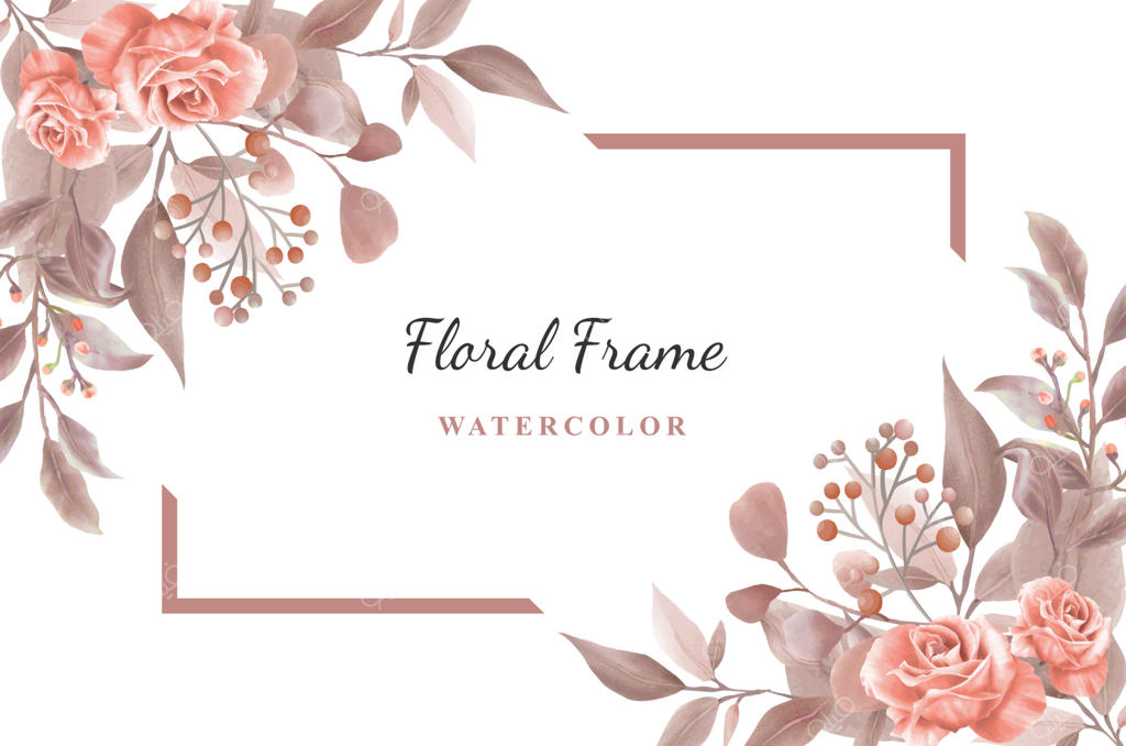 قاب گل های آبرنگی برای قالب دعوتنامه