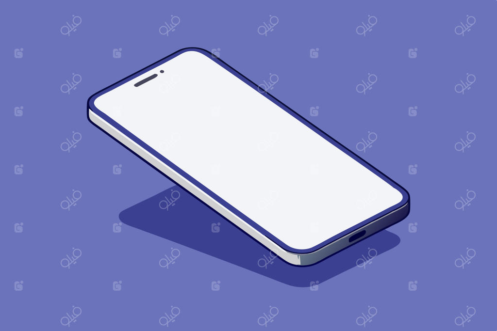 موکاپ وکتور سه بعدی گوشی هوشمند با صفحه نمایش سفید و خالی، تصویرسازی واقع‌گرایانه برای طراحی
