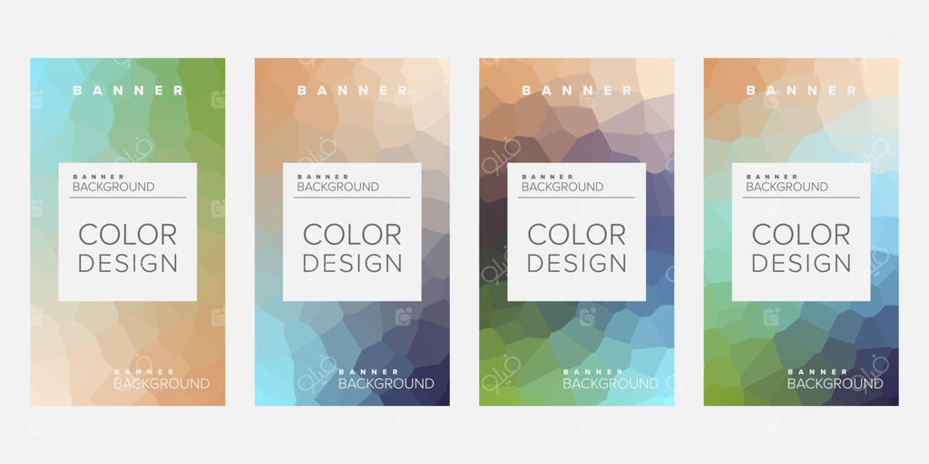قالب طراحی بنر با پس‌زمینه رنگارنگ وکتوری