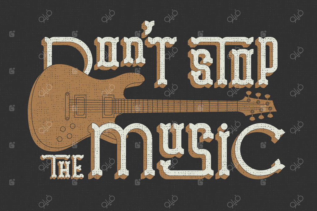 پوستر تایپوگرافی با تصویر گیتار