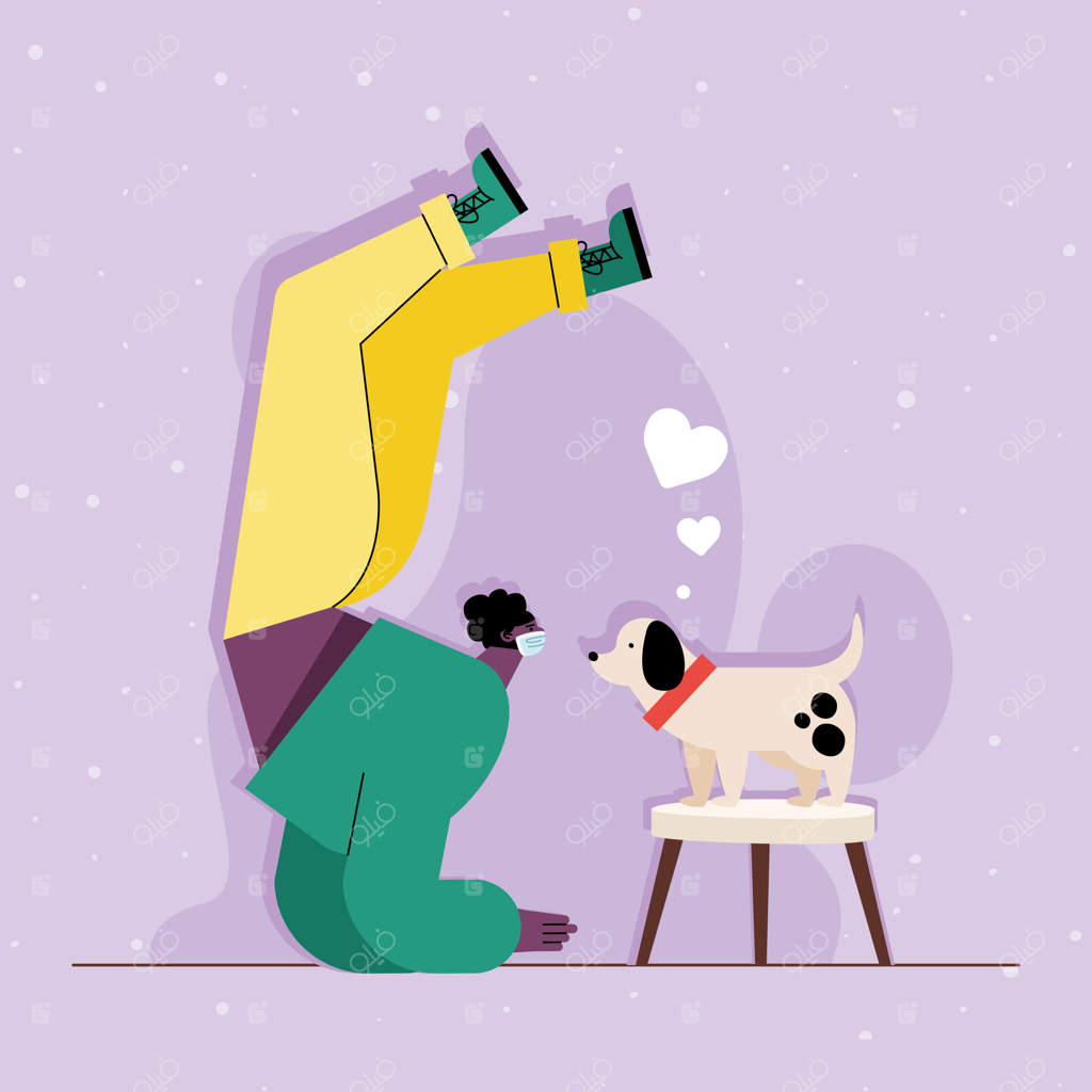 رقصنده بریک با ماسک و سگ