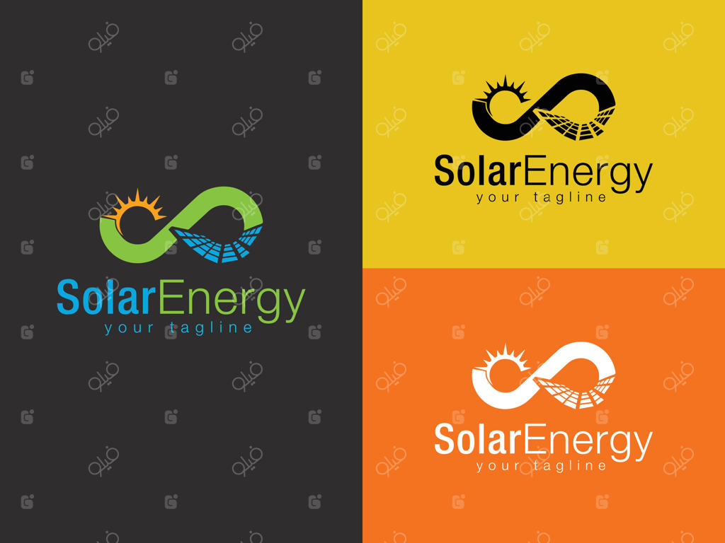 طرح لوگوی پنل خورشیدی و انرژی برگ