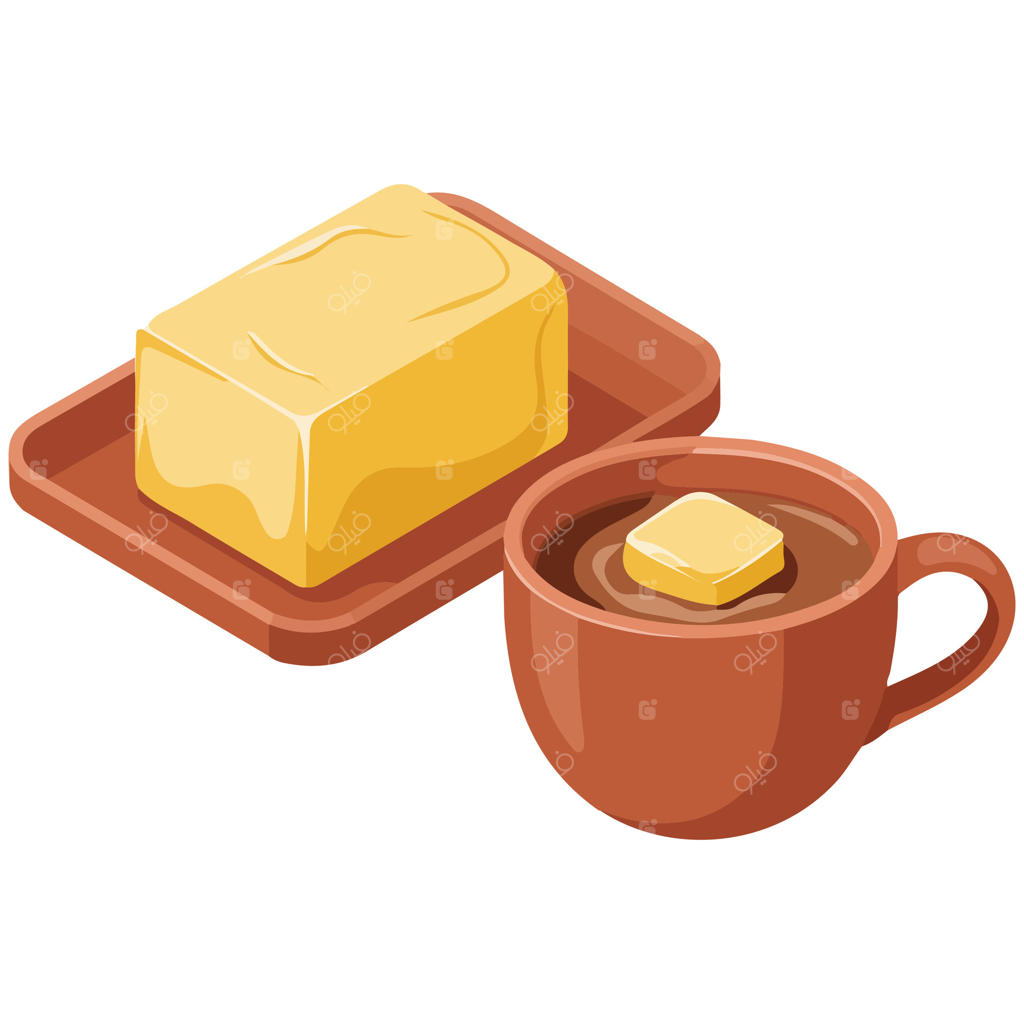 تصویر نوشیدنی قهوه ضدگلوله با کره روی پس‌زمینه سفید