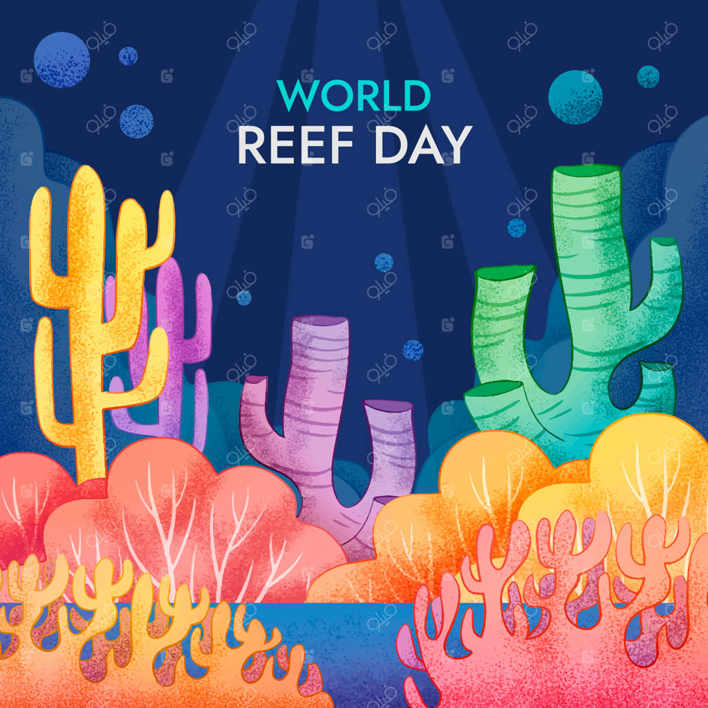 تصویرگری دستی برای روز جهانی صخره‌های مرجانی