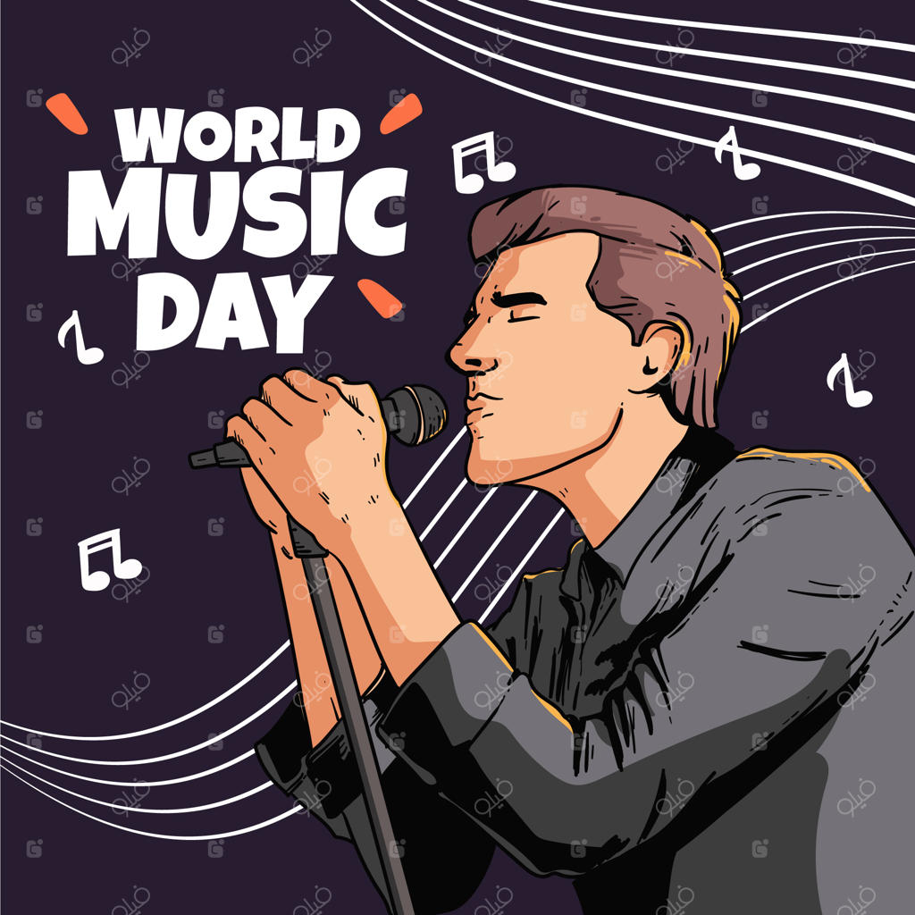 تصویرسازی دستی برای جشن روز جهانی موسیقی