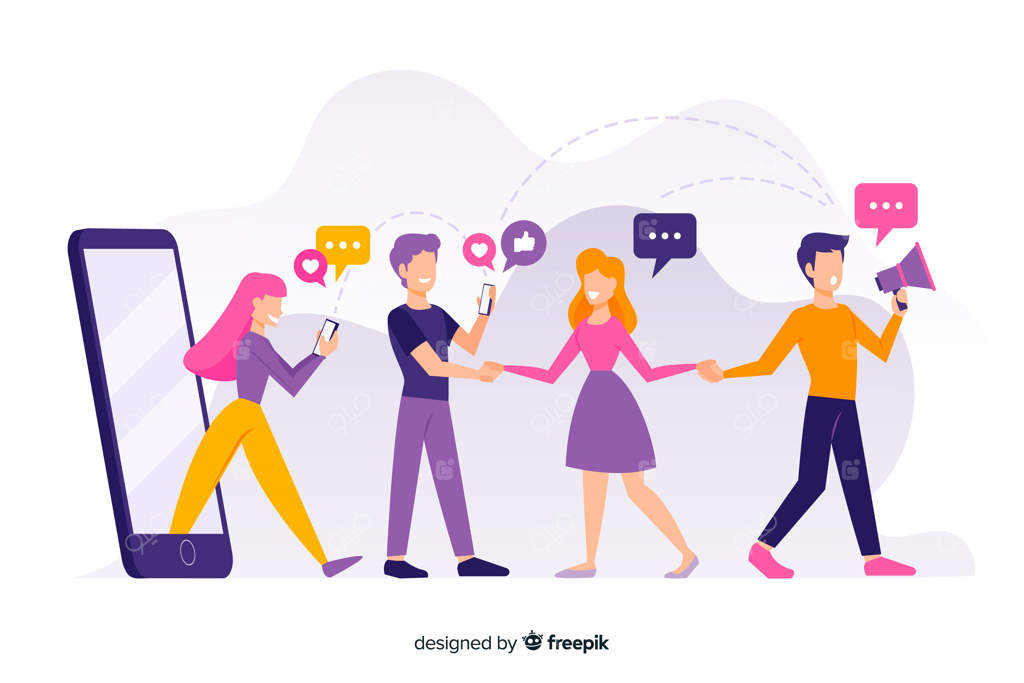 مفهوم معرفی دوست به سبک طراحی تخت