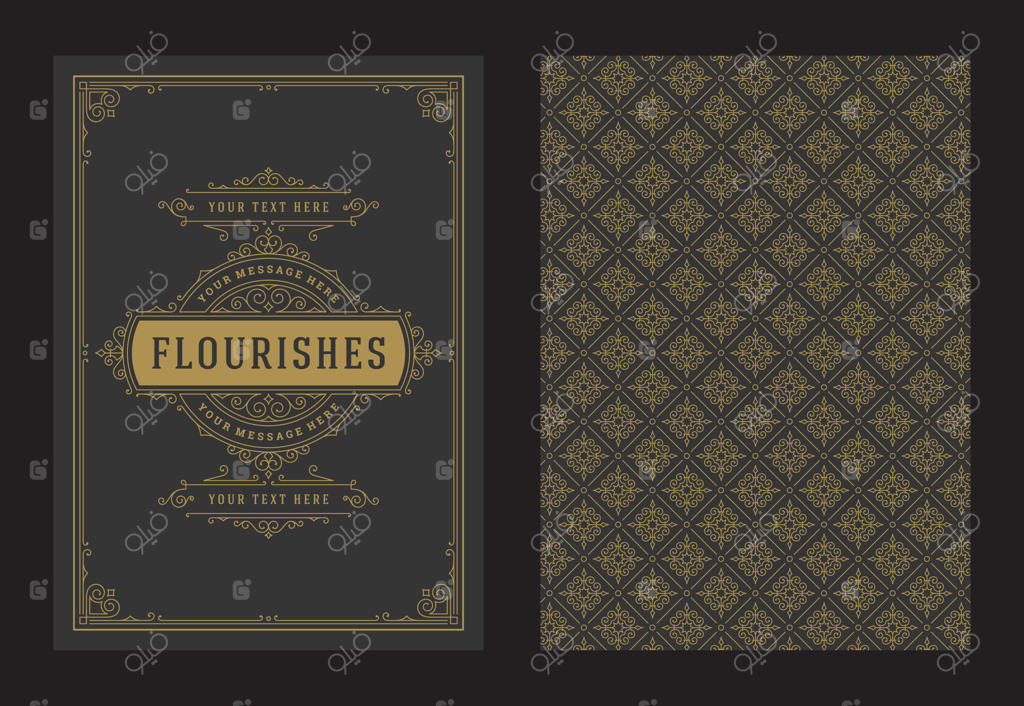 کارت تبریک آنتیک با طراحی قاب و حاشیه‌های شکیل و کلاسیک