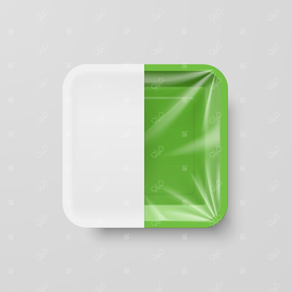 تصویرسازی ظرف غذای پلاستیکی