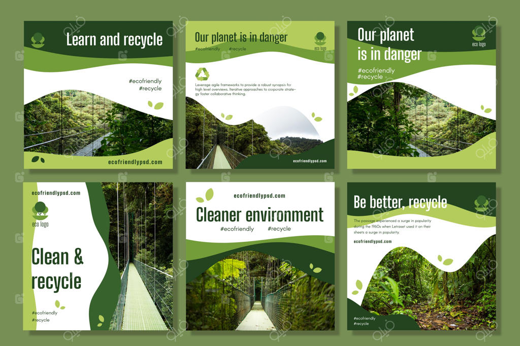 مجموعه پست‌های اینستاگرامی درباره محیط زیست