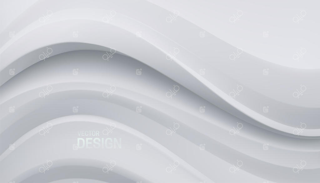 پس‌زمینه سفید انتزاعی و مینیمال با اشکال منحنی ملایم