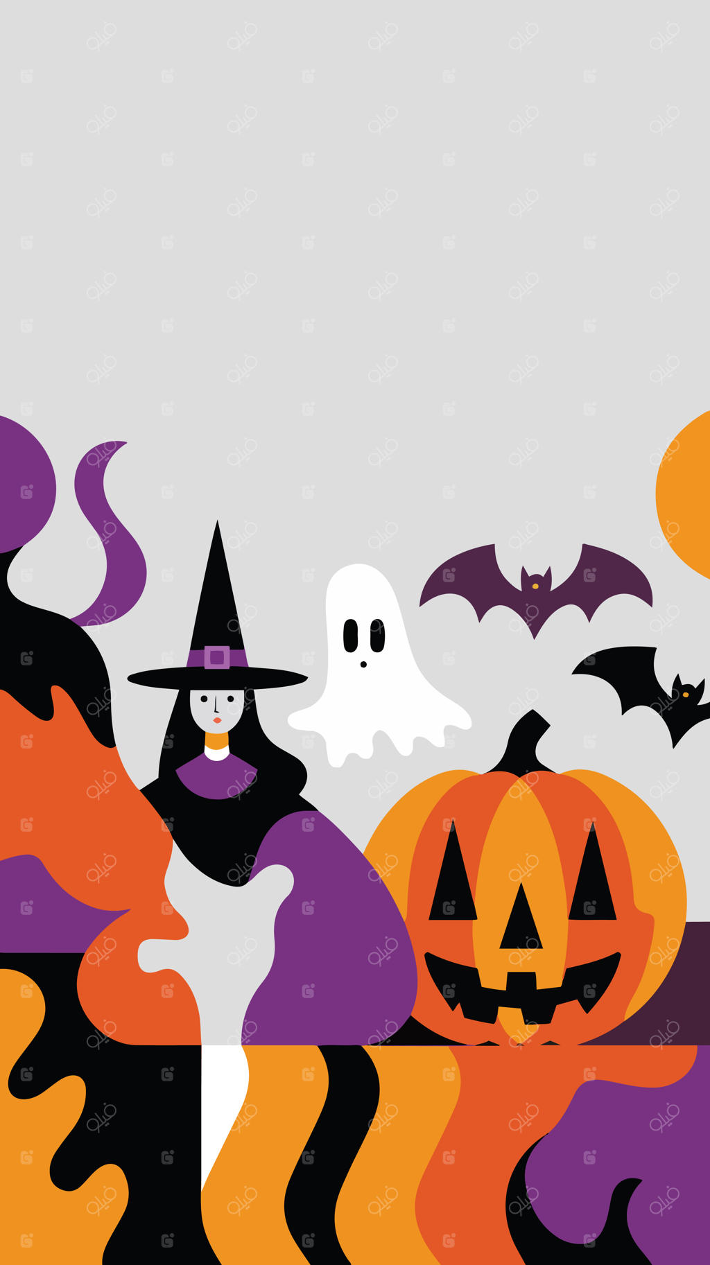 وکتور مینیمال جادوگر هالووین