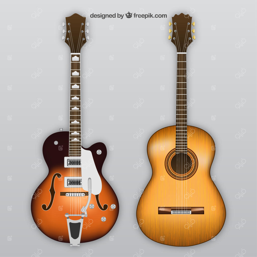 گیتارهای الکتریک و آکوستیک