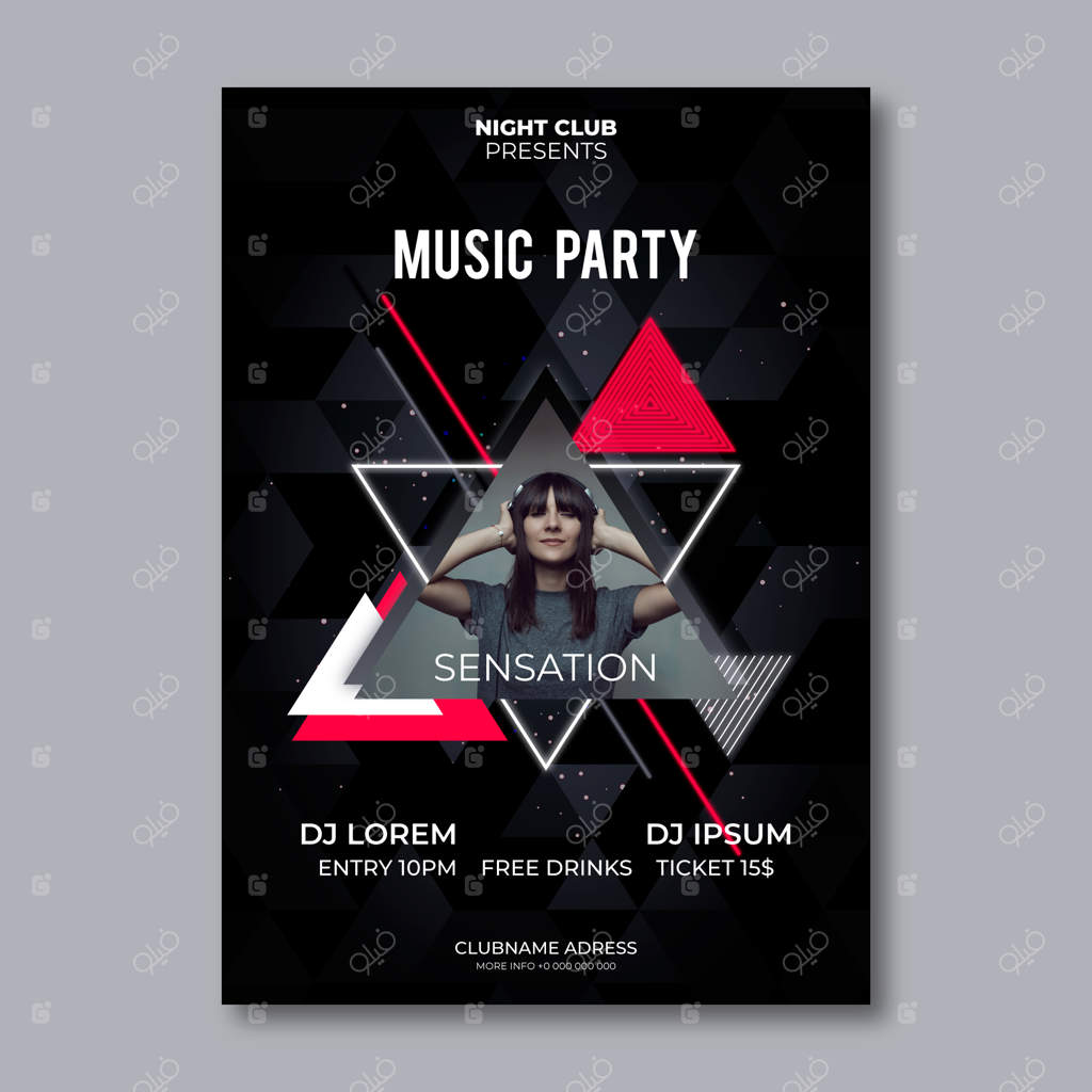 طراحی پوستر موسیقی انتزاعی با عکس