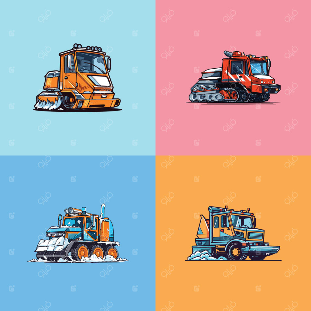 تصویر وکتور کلیپ آرت ماشین برف‌روب