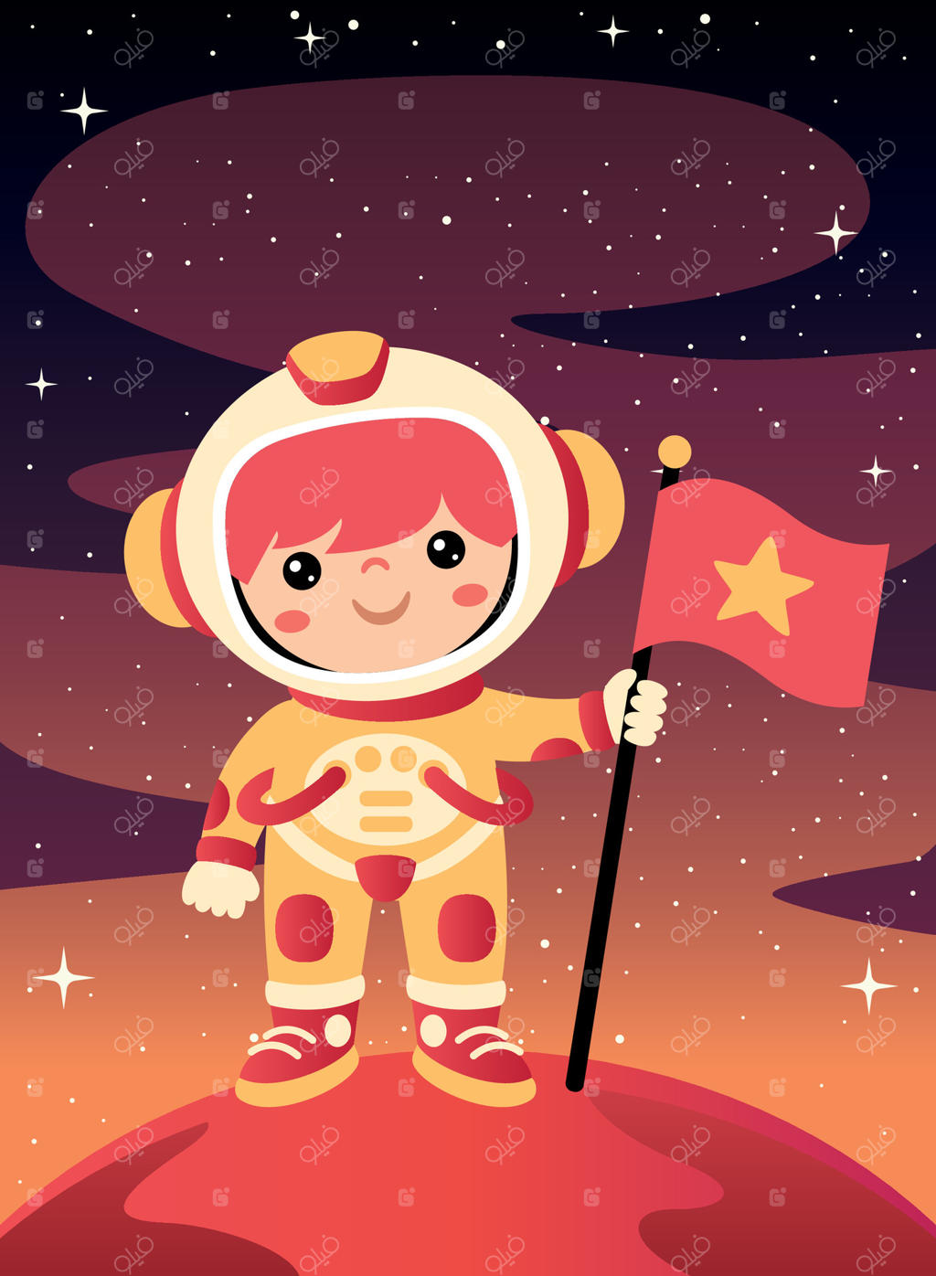 طرح مفهومی فضا با فضانورد