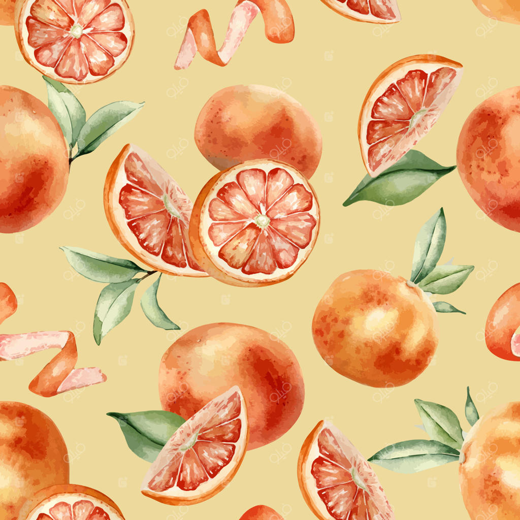 پترن میوه‌های پرتقال رنگارنگ برای دکوراسیون منزل - وکتور حرفه‌ای