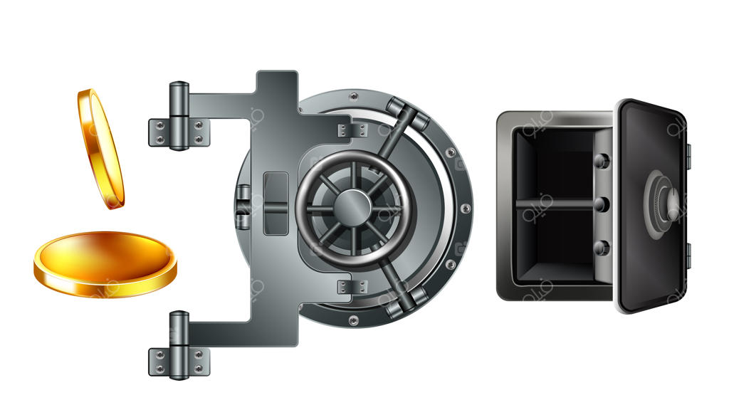 قفل امنیتی صندوق بانک برای محافظت از سکه‌ها
