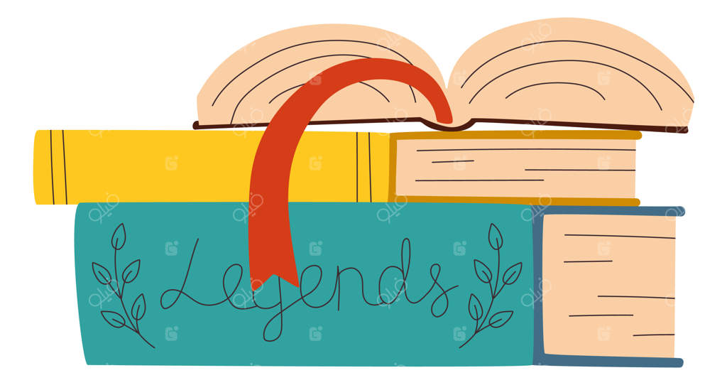 نماد رمان‌های داستانی - نماد پشته‌ای از کتاب‌ها در پس زمینه سفید