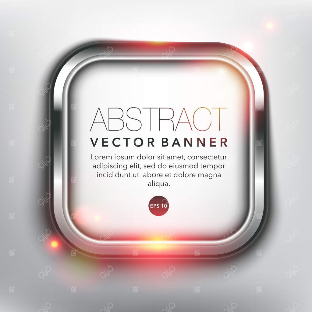 قاب فلزی نقره‌ای مربعی گرد بر روی پس‌زمینه سفید