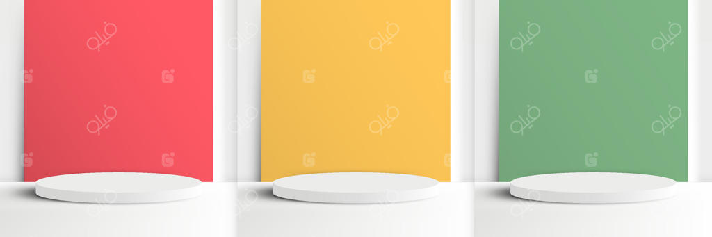 پایه‌های نمایش رنگارنگ برای ارائه‌های خلاقانه