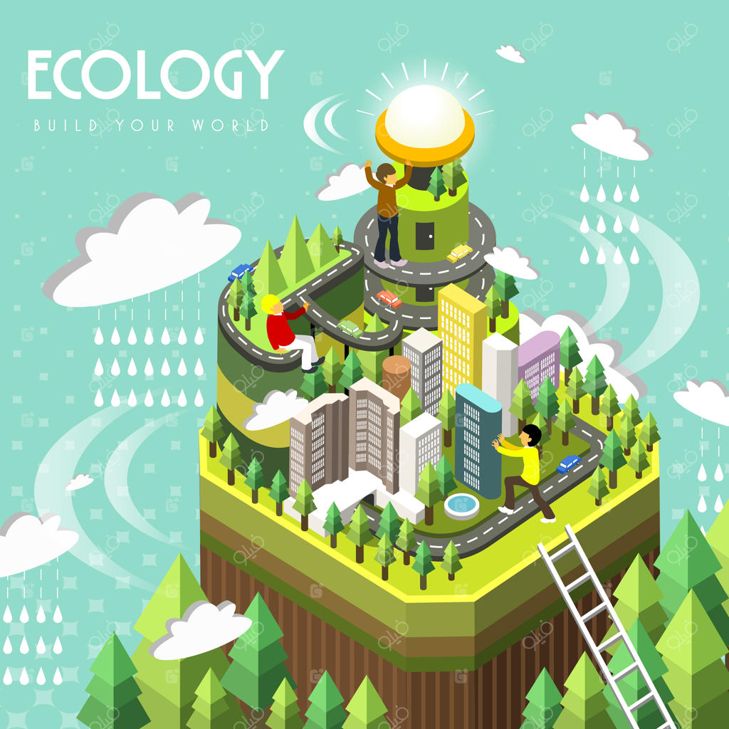 مفهوم بوم‌شناسی در طراحی ایزومتریک سه‌بعدی