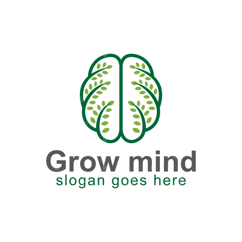 لوگو رشد ذهن یا مغز، نماد طراحی سلامت مغز