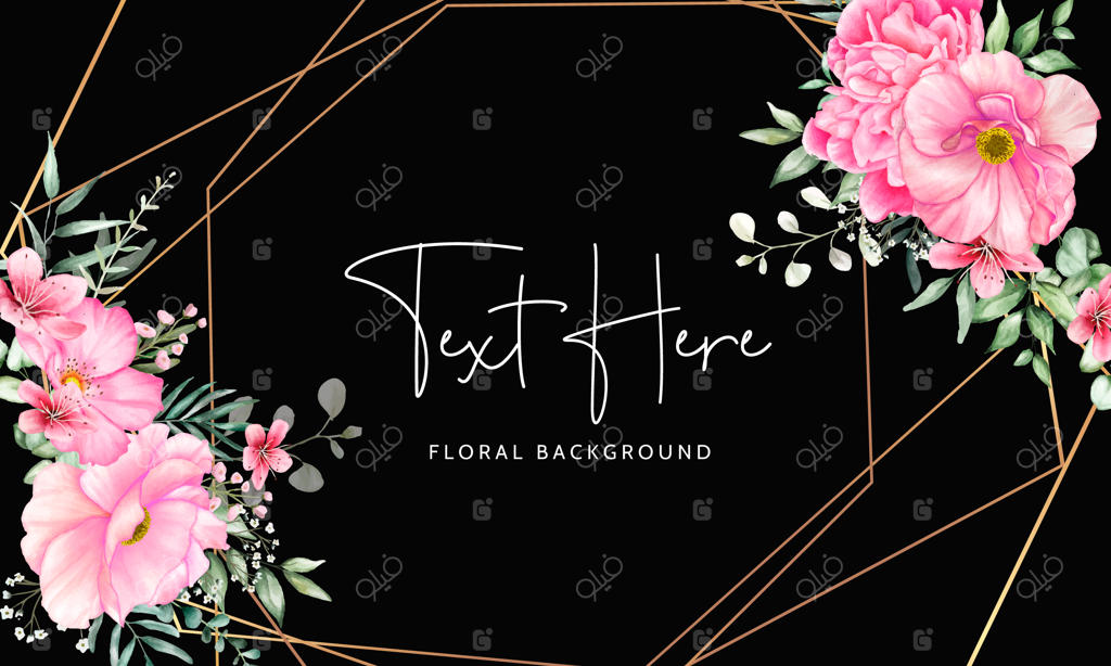 قالب پس‌زمینه گل‌دار با گل‌ها و برگ‌های آبرنگی زیبا