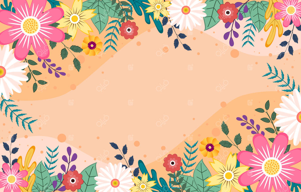 پس‌زمینه گل‌های بهاری تازه