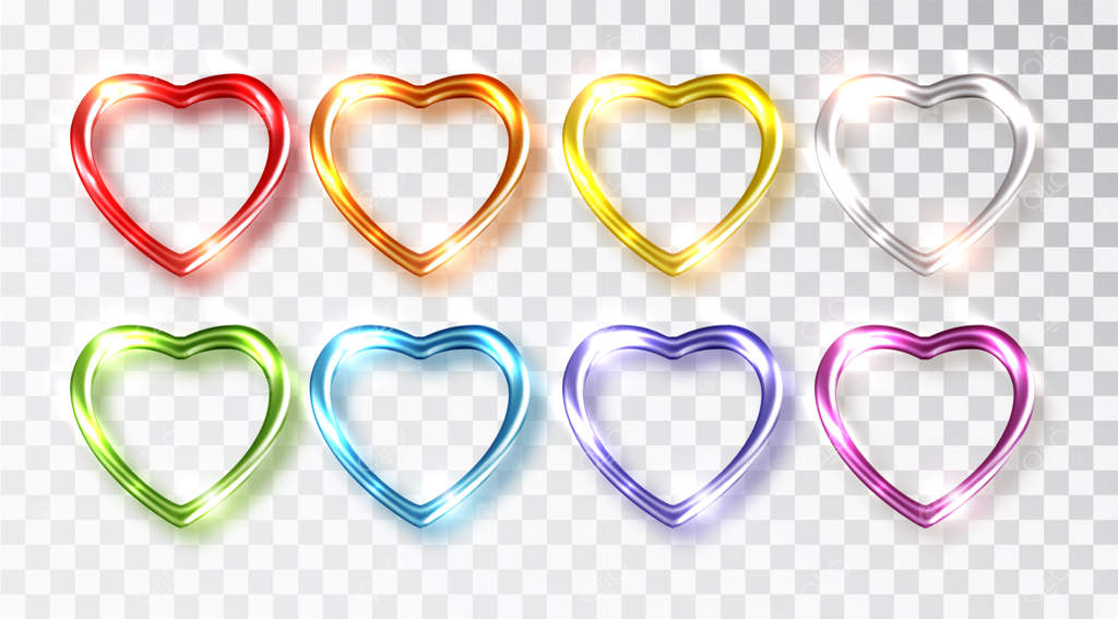 قلب‌ها در رنگ‌های متنوع.