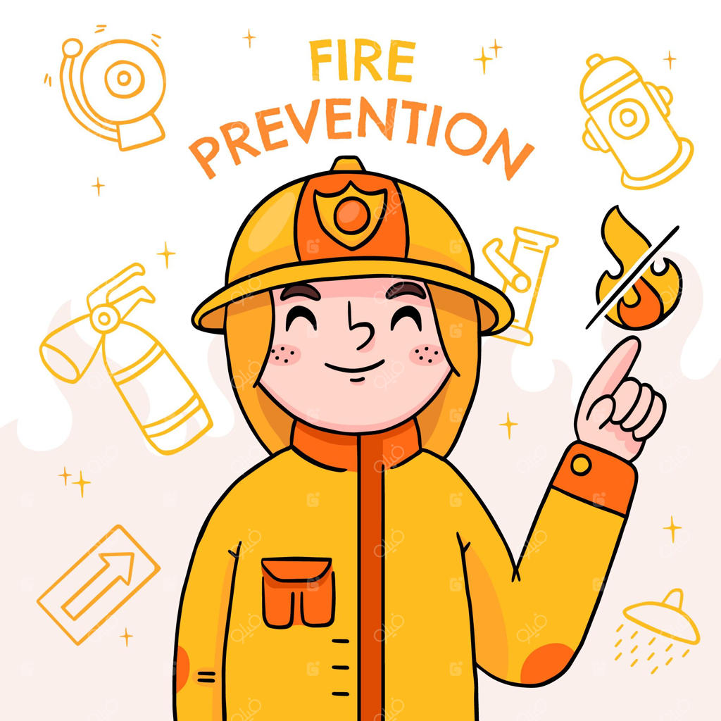 تصویرسازی دستی پیشگیری از آتش‌سوزی