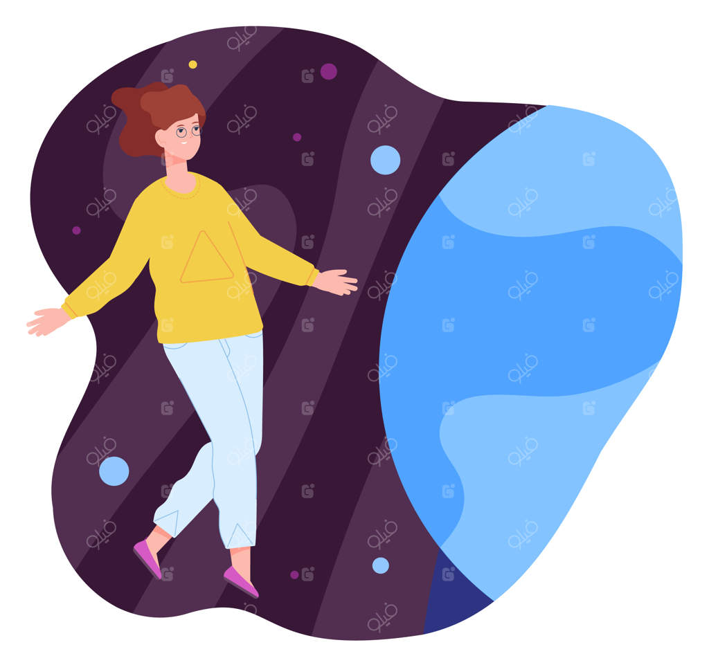 زنی در فضا شناور: خیالات و رویاپردازی‌ها