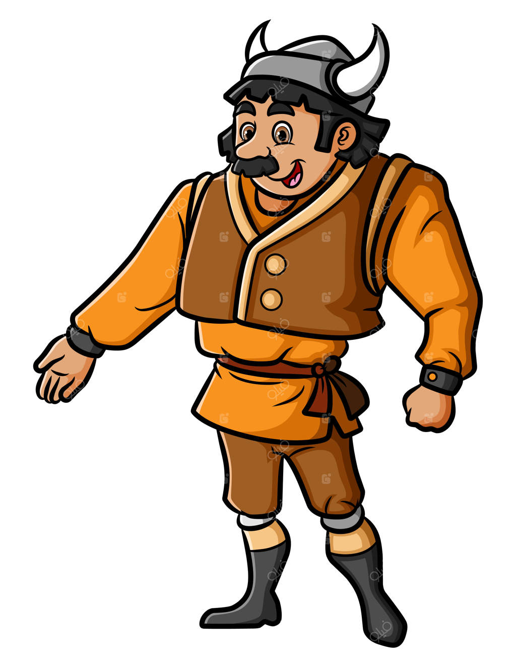 مرد وایکینگ با سبیل آماده دست دادن است