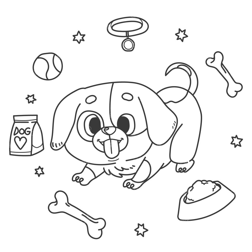 تصویرسازی خطی سگ با طراحی دستی