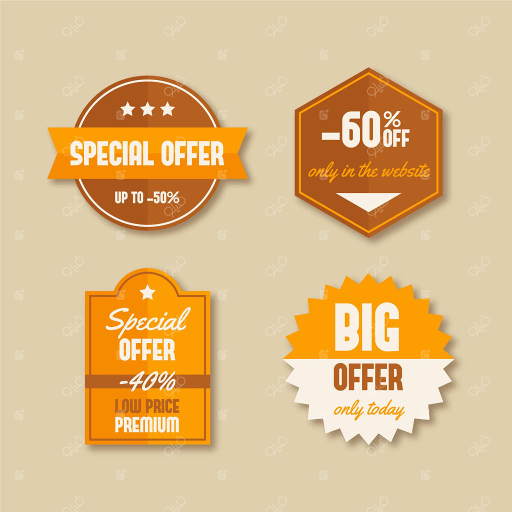 مجموعه‌ای از برچسب‌های قدیمی حراجی