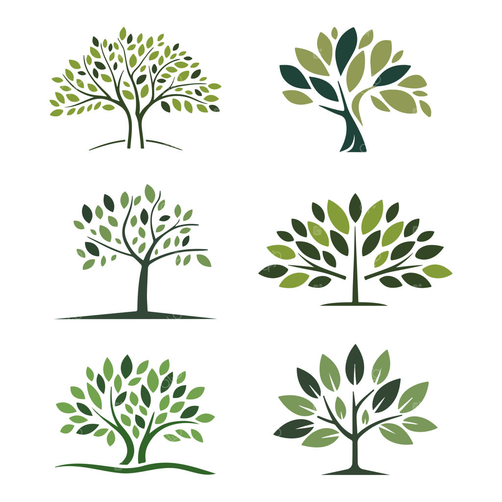 مجموعه تصویرسازی وکتور درخت