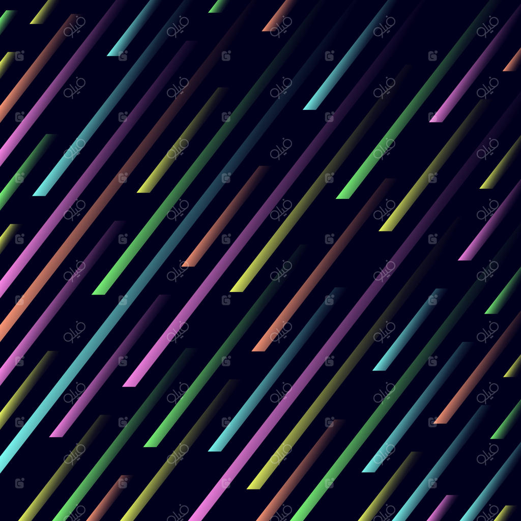 تصویر پس‌زمینه با الگوی پویا و رنگارنگ از نوارهای هندسی