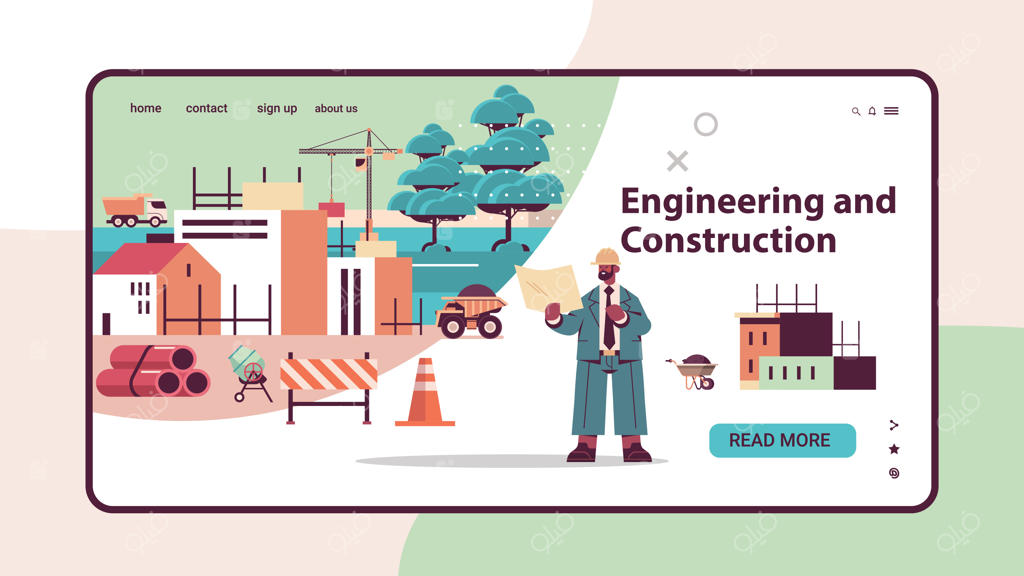 معمار آفریقایی-آمریکایی با کلاه ایمنی و نقشه‌ها در محل ساخت‌وساز، مفهوم کار ساخت‌وساز