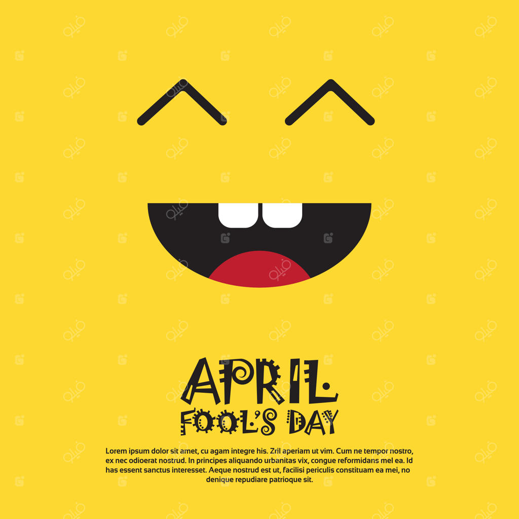 کارت تبریک شاد روز دروغ اول آوریل با چهره خندان