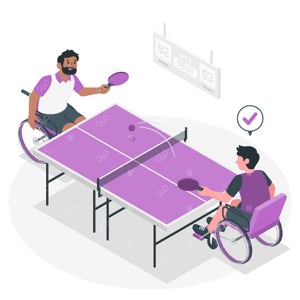تصویرسازی مفهومی تنیس روی میز پارالمپیک