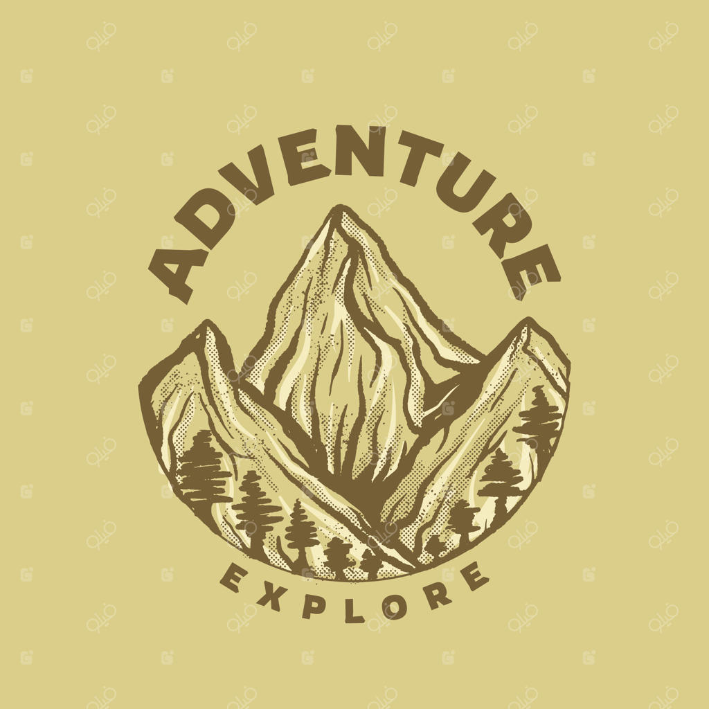 منظرهٔ کوهستانی با سبک قدیمی و رنگ‌های وینتیج